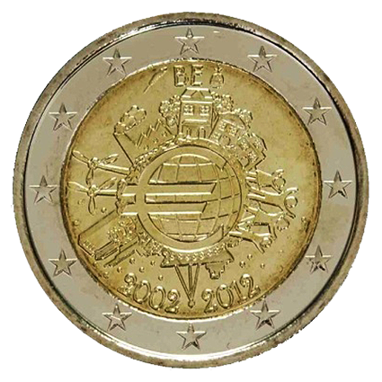 2 euros conmemorativa Diez años del Euro